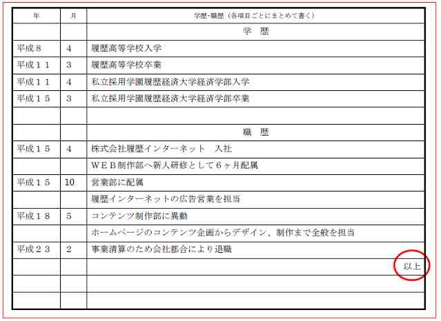 どこから 履歴 書 学歴