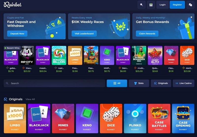 Rainbet Casino Site Games