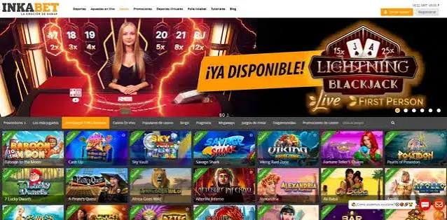 Sitio web del casino Inkabet Perú: Tragamonedas, juegos en vivo y póker en línea